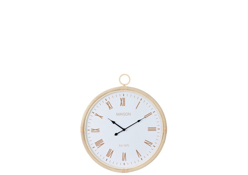 Horloge murale Kyr naturel/blanc de taille moyenne