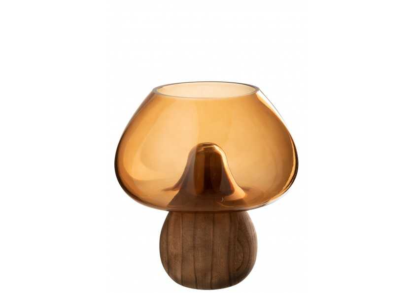 Vase Champignon Bas – Verre Caramel