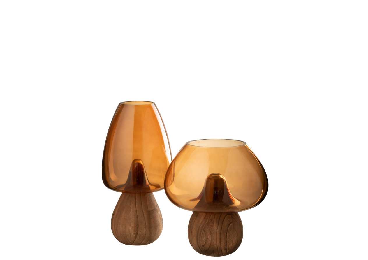 Vase champignon Haut – Verre caramel