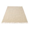 Rug Abstract Lines Wool Ecru