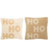 Coussin HoHoHo - Blanc & Beige