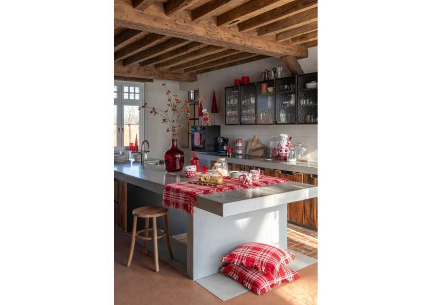 Coussin Checkered – Rouge & Blanc