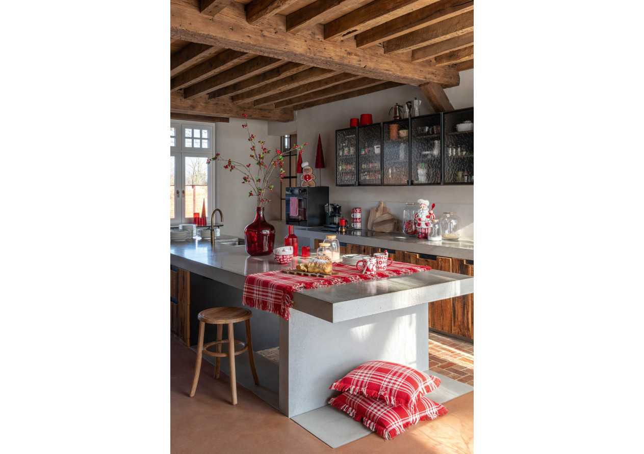 Coussin Checkered – Rouge & Blanc