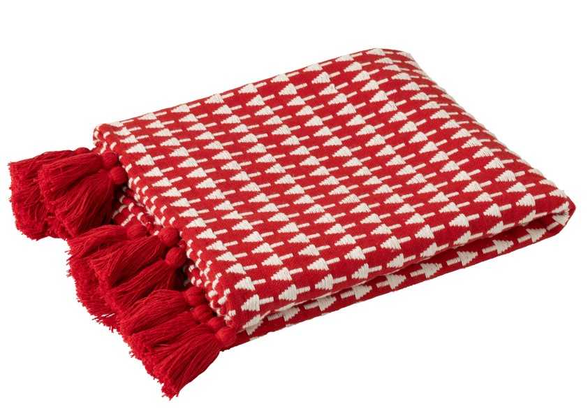 BLANKET CHRISTMAS TREES – ROUGE/BLANC
